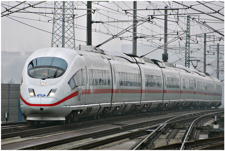 ICE3 train on the Cologne-Frankfurt high-speed line. (Photo by Sebastian Terfloth)